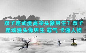 双子座动漫高冷头像男生？双子座动漫头像男生 霸气 卡通人物
